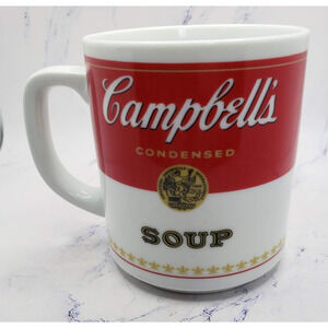 Vintage Campbell's Condensed Soup Label Mug Cup Corning Glass Works Porcelain